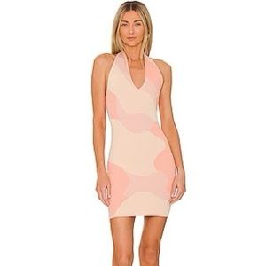 SUPERDOWN ELLIOT HALTER MINI DRESS IN ORANGE MULTI